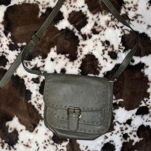 Dark Green Leather shoulder purse